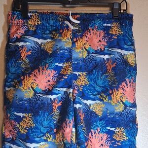 Place Kids Swim Trunks - Blue and Orange Coral Reef 10- 12 260770